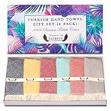 ZAGREUS Turkish Hand Towel Set of 6-100% Cotton 15 x 24- Bathroom Hand Towels & Decorative Hand Towe
