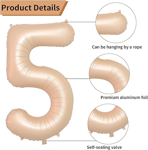 Miniatura 10 de Biapian Globos arcoíris número 7 de 40 pulgadas, 7 globos grandes de cumpleaños con el número 7 con globos de aluminio rosa, azul, amarillo, en