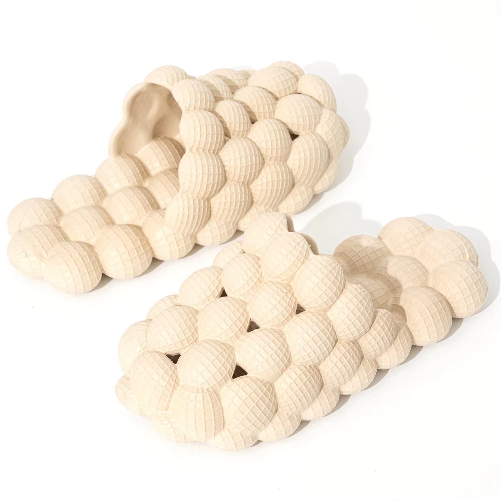 Massage Bubble Slides Slippers for Women,Funny Lychee Non-slip Spa Slippers,Gym House Slippers Shower Bedroom Slippers, Soft Pillow Stress Relief Slide,Reflexology Sandals for Ladies slides