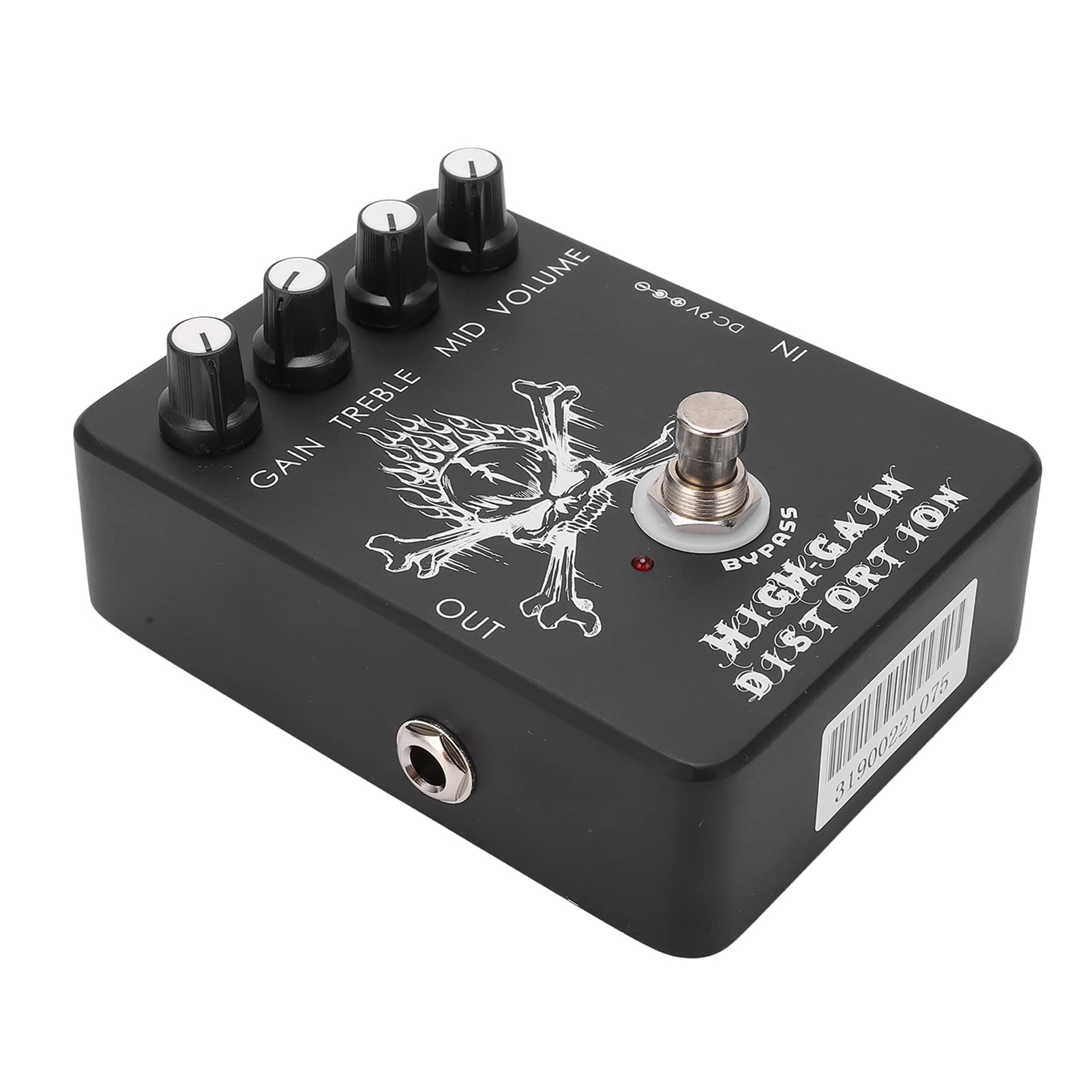 CHICIRIS Pedał Gitarowy Distortion, pedał Efektów Gitarowych o Wysokim Wzmocnieniu zniekształceń z funkcją True Bypass i diodą LED dla Muzyków Kontrolujących Brzmienie