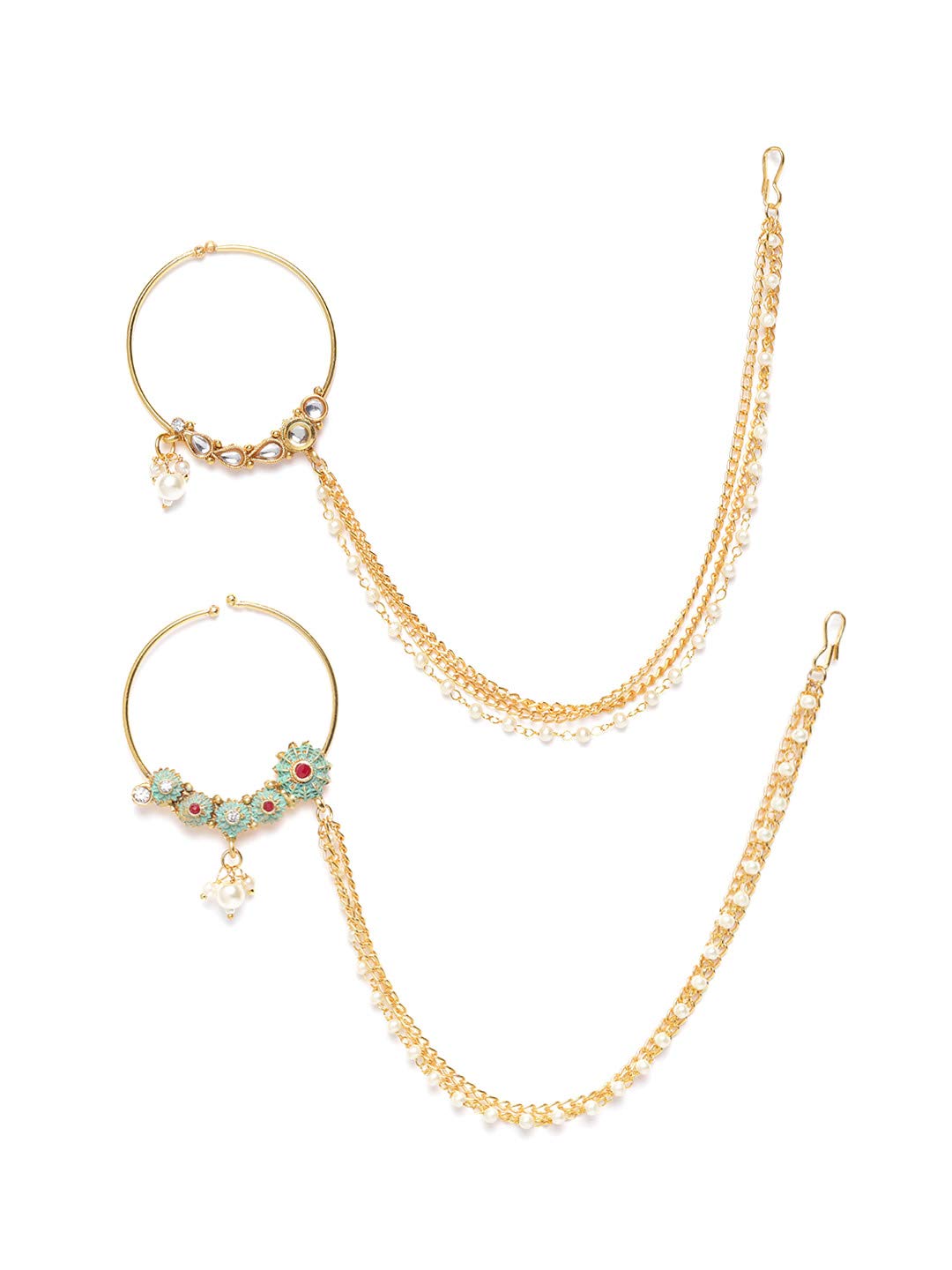 See full amazon price history chart for ZAVERI PEARLS Combo of 2 Enamelling & kundan With Chain Link Bridal Hoop Nose Ring For Women-ZPFK9587 ZAVERI PEARLS Combo of 2 Enamelling & kundan With Chain Link Bridal Hoop Nose Ring For Women-ZPFK9587 (B08F3F6RLX) Amazon Price History, Amazon Price Tracker