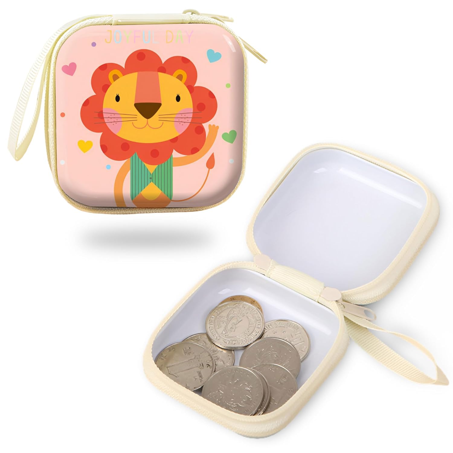 Coin Purse for Women & Kids - Cute Mini Wallet with Zipper Closure - Small Handbag for Coins, Headphones, Jewelry & Essentials - Mixed Design Pouch Set 2 Pcs