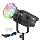 FS-300C RGB Continuous Video Light,2500K to 7500K Color Temperature,34,200 lux @1m (with Reflector) Support APP Control,Quiet Cooling for interviews, Video Recording