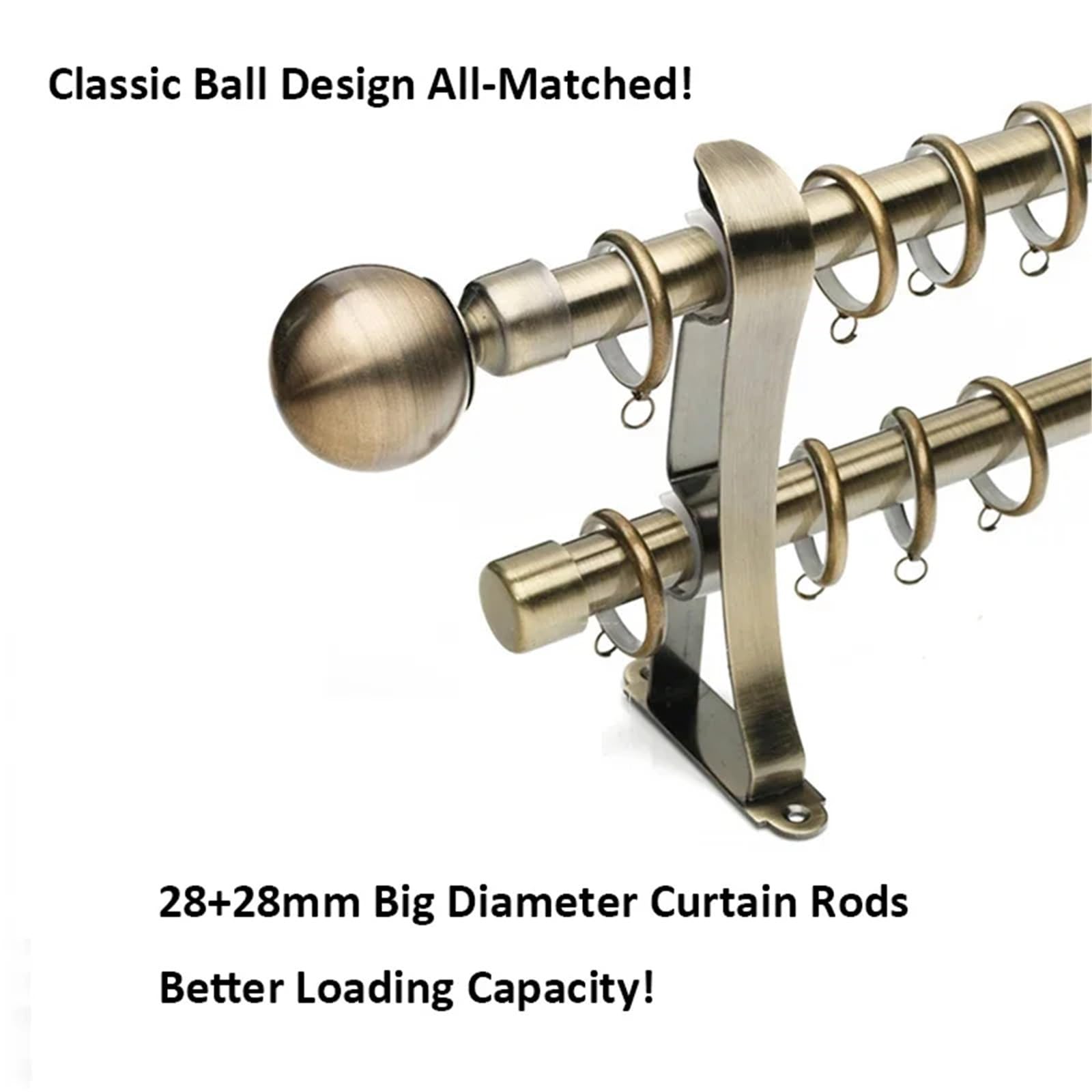 Tende con Anelli Confezione Da 30 Anelli For Tende In Acciaio Con Occhielli In Ottone, Anello Muto All'interno Di Accessori For For Aste Diametro 13-28 Mm/0,75-1,25 Pollici(Inner Dia.38mm)
