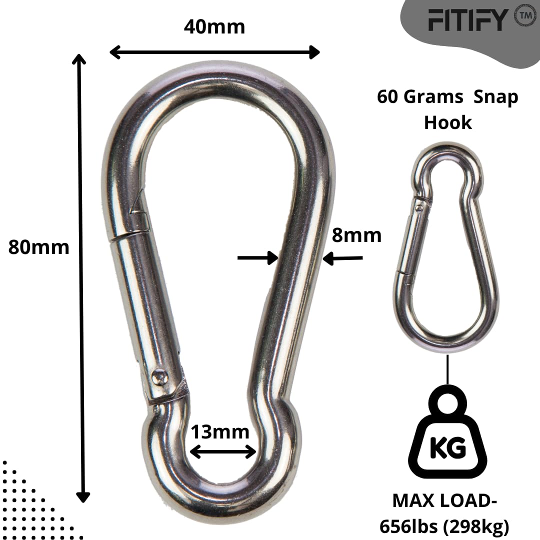 FITIFY Gym Machine Cable Wire (6mm) with Locking Accessories – ULocks, Eye Locks & Snap Hooks (Black Wire, 5 Meter) 2