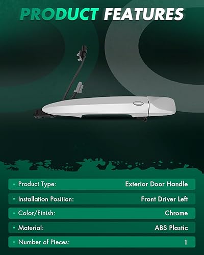 Miniatura 4 de SCITOO Manija de puerta exterior delantera derecha lado del pasajero reemplazo para 2009-2014 para Nissan Murano 2013-2016 Sentra manija de puerta
