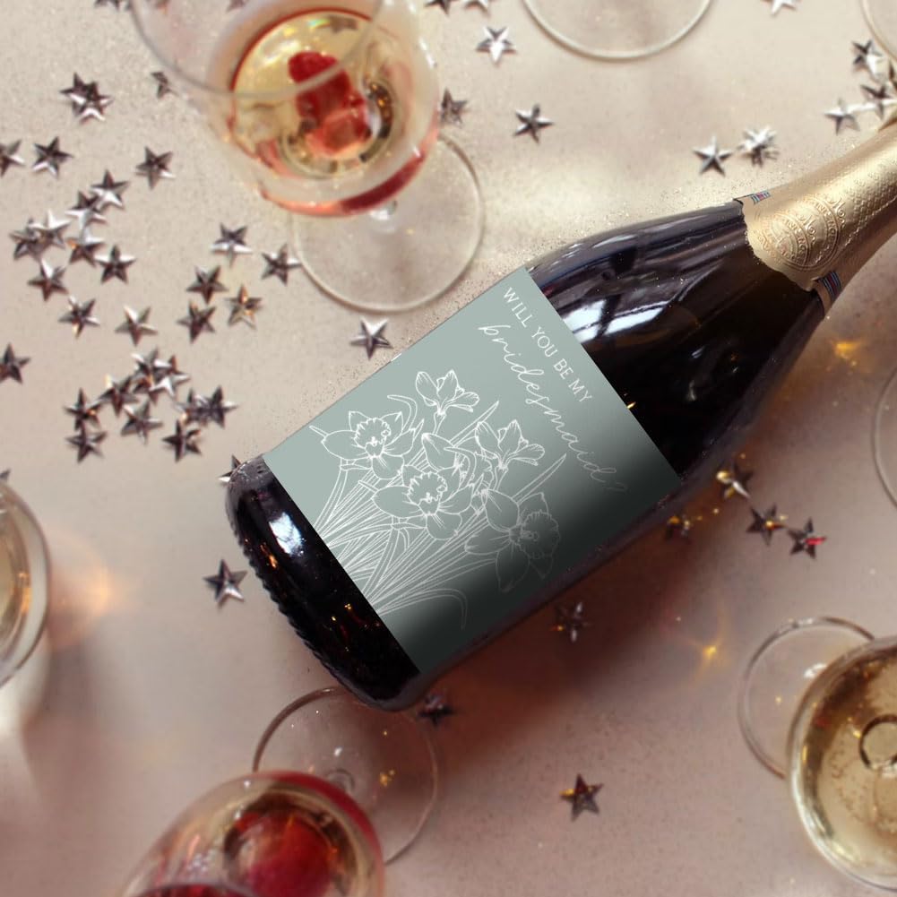 SUPERDANT 40PCS Will You Be My Bridesmaid Wine Labels Be My Maid of Honor Champagne Labels Greenery Floral Bride Wine Bottle Stickers Wedding Banquet Label Gifts for Bridal Wedding Reception