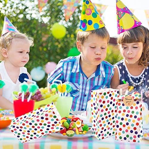 25 Pcs Paper Party Bags, Mini Paper Bags Party Bags for Kids Party Party Bag Fillers for Kids with Stickers for Kids Party Birthday Valentines' Day Wedding Gifts
