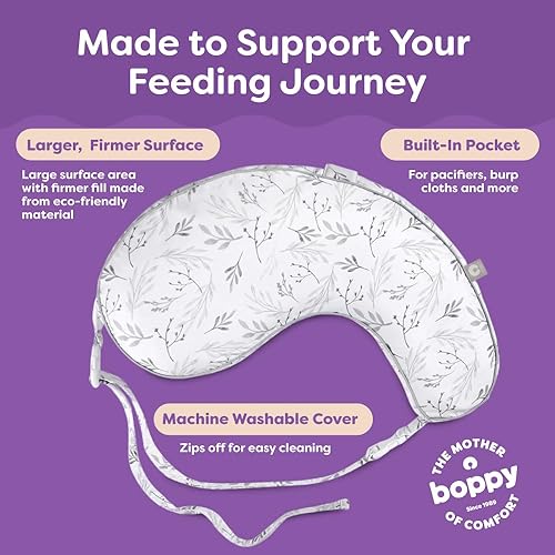 Miniatura 5 de Boppy Almohada de lactancia Uplift  Biberón de cuña y almohada de lactancia materna para reducir los síntomas de escupido y reflujo, con apertura y