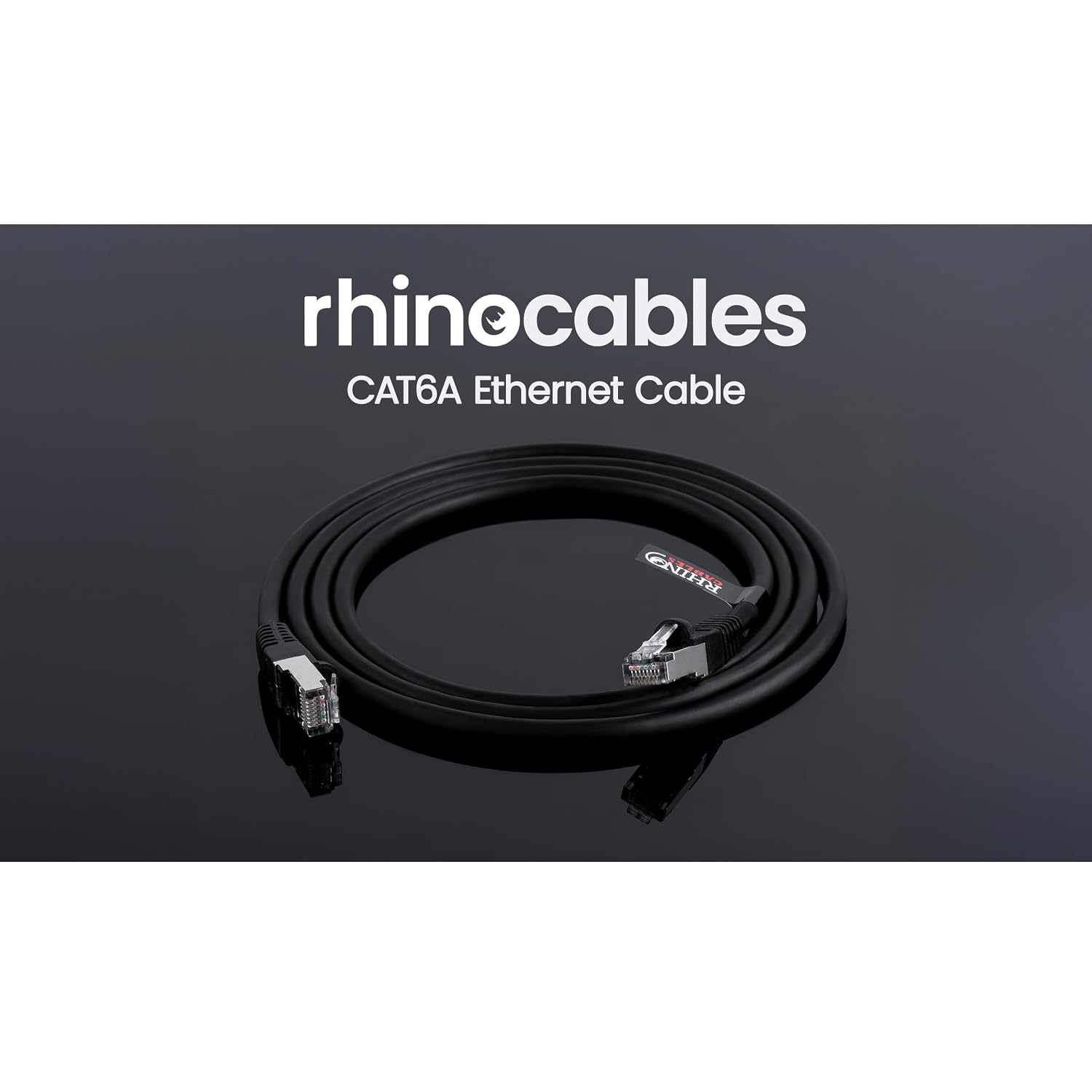 rhinocables CAT 6a Ethernet Cable | Superior High-Speed & Large Bandwidth Data Transfer | Reliable LAN Network RJ45 Cable | Wi-Fi Broadband Cable for Seamless Gaming & Streaming (100ft, Blue)
