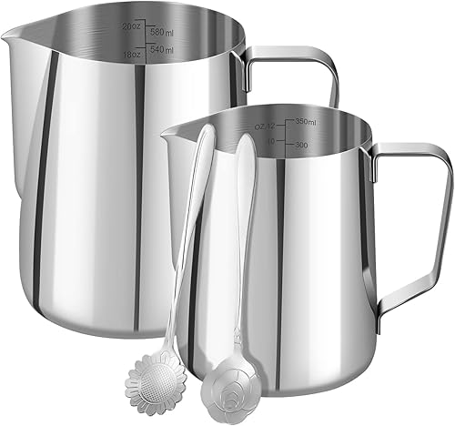 Jarra espumadora de leche jarra de vapor de 350203fl oz taza espumadora de leche de acero inoxidable taza espumadora de leche arte con leche jarra