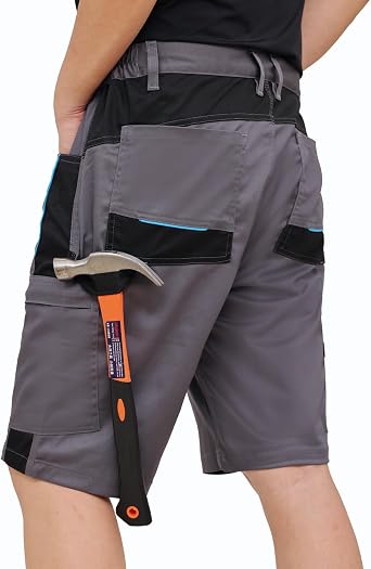 WORK IDEA Men's Work Shorts Robust Cargo Shorts with Multiple Pockets Stretch Comfort Work Shorts