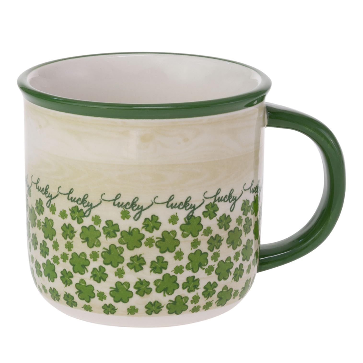 Boston International Coffee Mug Ceramic Tea Cup, 13 Ounces, Arwea: 14 Ounces Lucky Heart