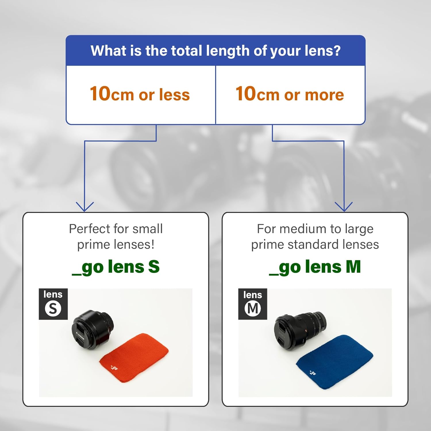 Camera Lens Cover, Square W, Made in Japan, M size, Blue
