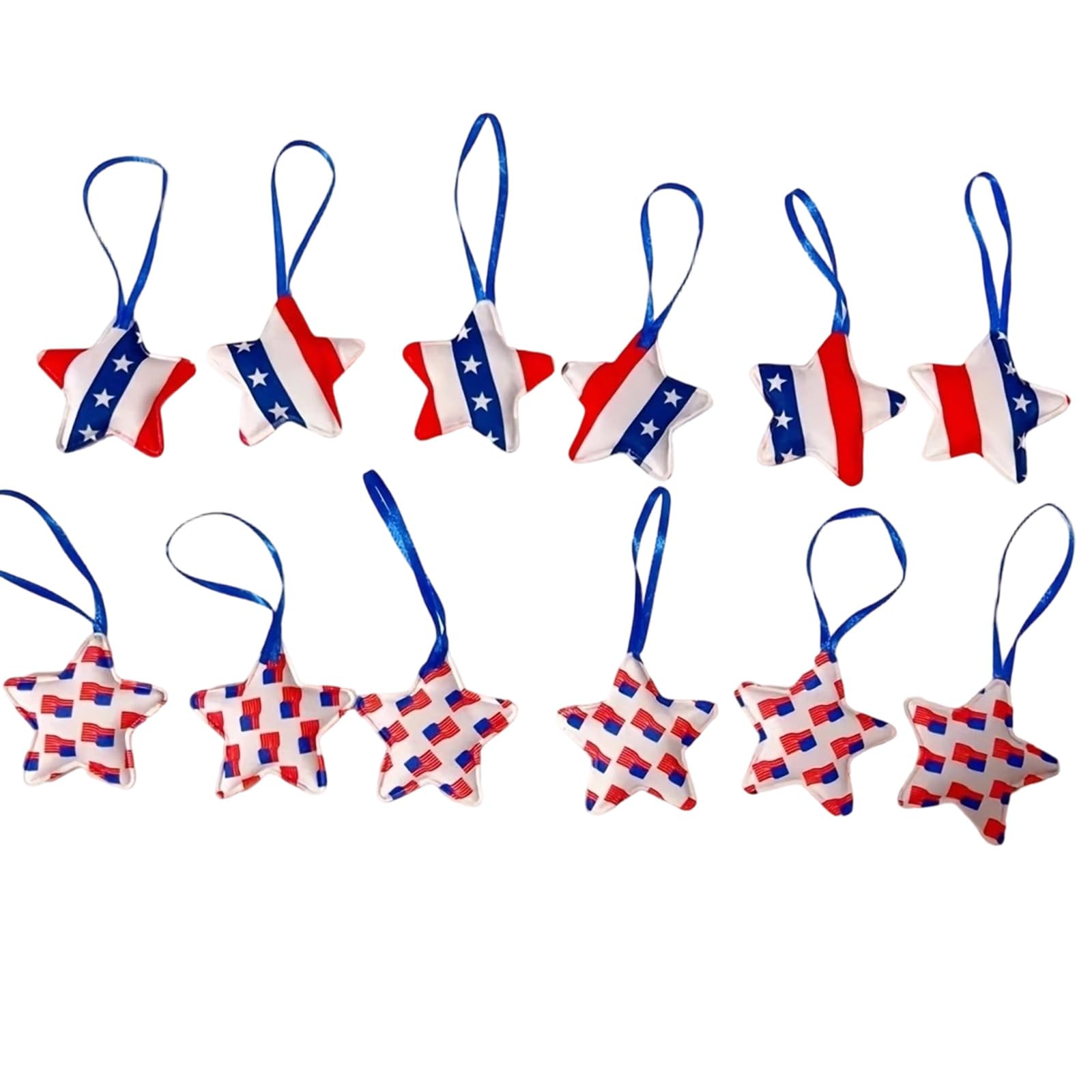 12Pcs Patriotic 4Th of July Hanging Ornament for Tree Memorials Day Independence Day Labor Days Veterans Days Decoration Memorials Ornament for Tree