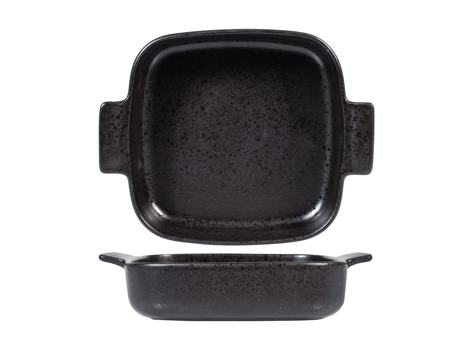 Plat carré grès noir H&H 22 cm anti-adhérence pour cuire sans brûler au four