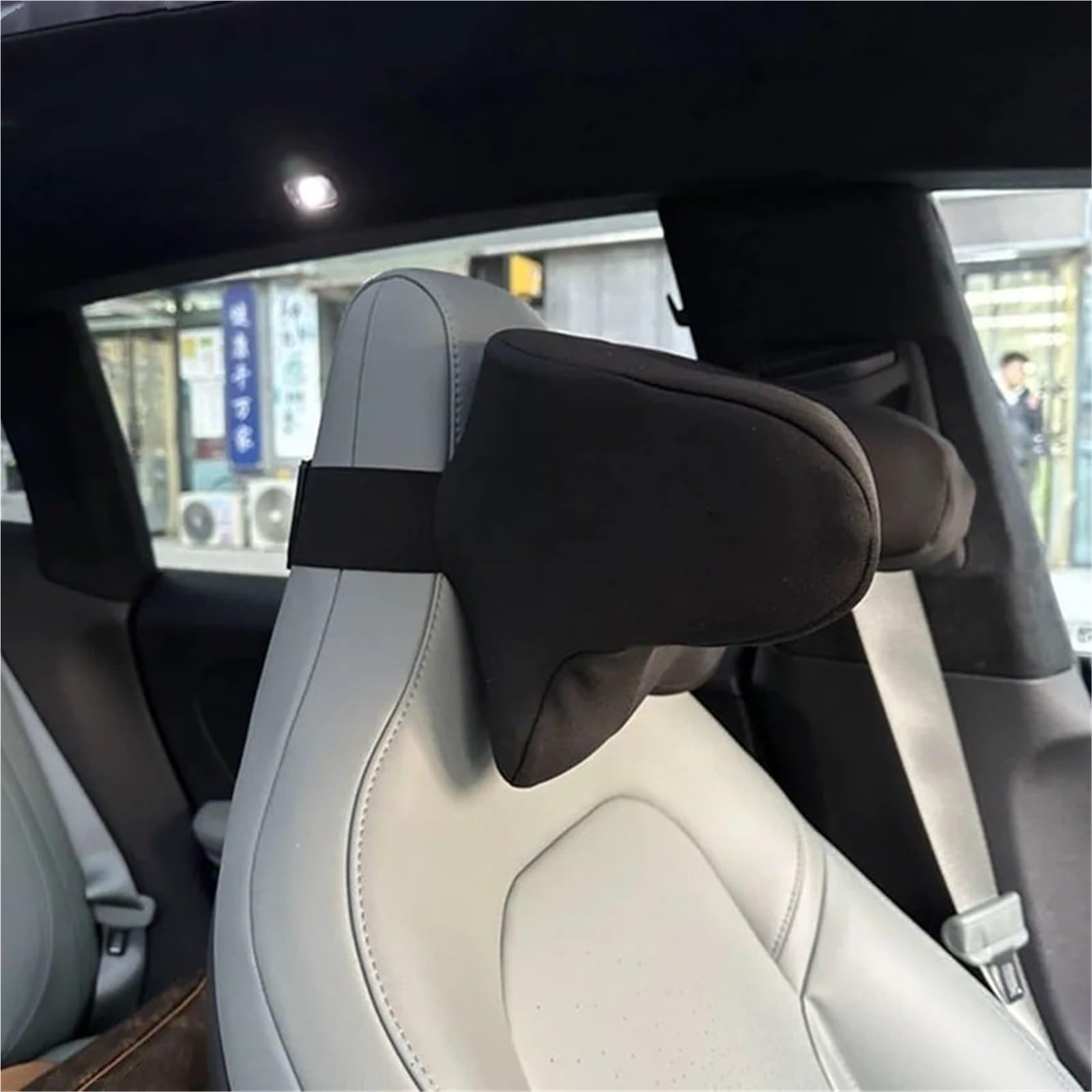 Car Pillow 1 reposacabezas interior coche, soporte para la cabeza, almohada el cuello, asiento algodón Para memoria suave Lumbar Supports Cushion(Black)