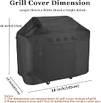 Couverture de grille, BBQ housse 58 inch, Étanche à l'eau BBQ Couverture de grille,UV Couverture de grille à gaz résistant, Durable et pratique,Résistant au jet,Couvertures de grille de barbecue noir,Fits Grills of Weber,Brinkmann,Char-Broil etc (58 De pouce)