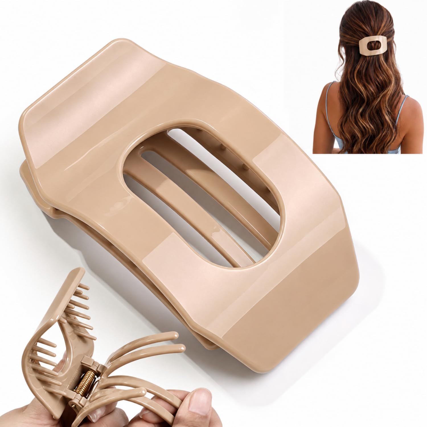 4 Inch Cloud Soft Flat Hair Clips - Flexible Claw Clip