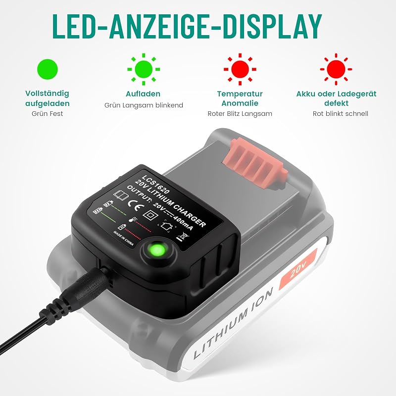 ASUNCELL 18V/20V Gyors Akkumulátor Töltő Black & Decker BL2018 BL1518 LBXR20 LB20 LBX20 LBX4020 Kompatibilis Szerszám Töltő