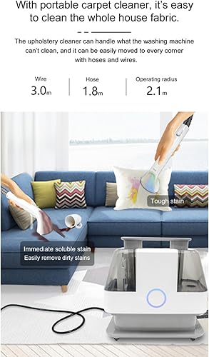 Miniatura 2 de Limpiador portátil de alfombras y tapicería, limpiador de manchas para mascotas, removedor de manchas para alfombras, alfombras de área, tapicería,