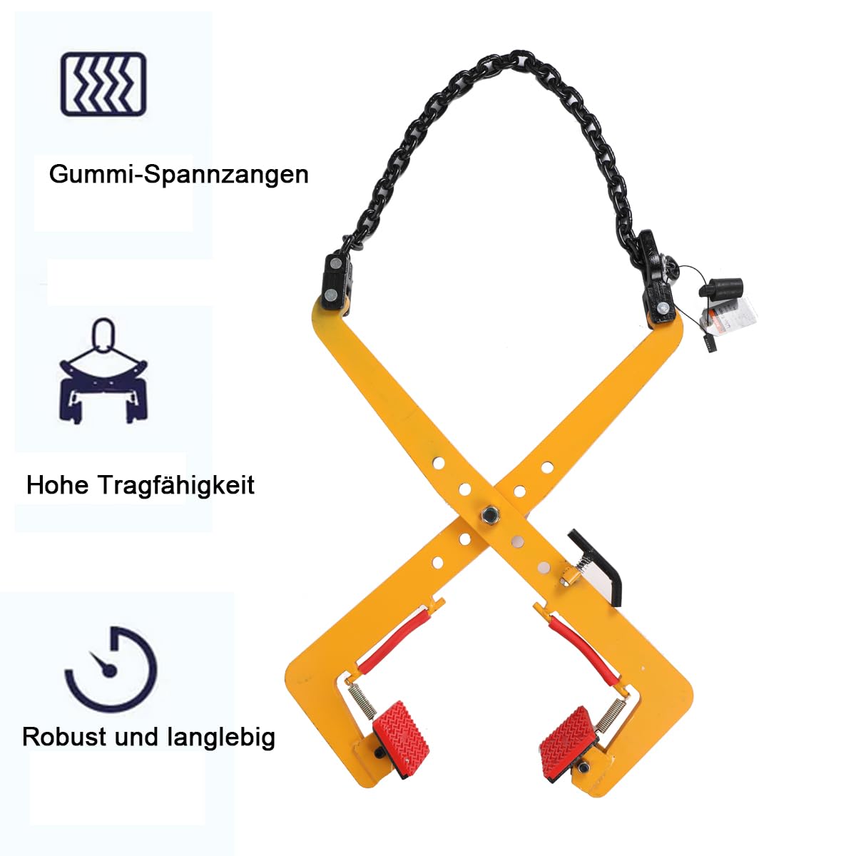 Bordsteinzange Öffnung 33-70cm Steinheber 500kg Versetzzange Tragezange Hebeklemme Steinausheber Stahl Pflasterträger Pflasterträger Bordsteinträger für Steine Anheben und Transportieren