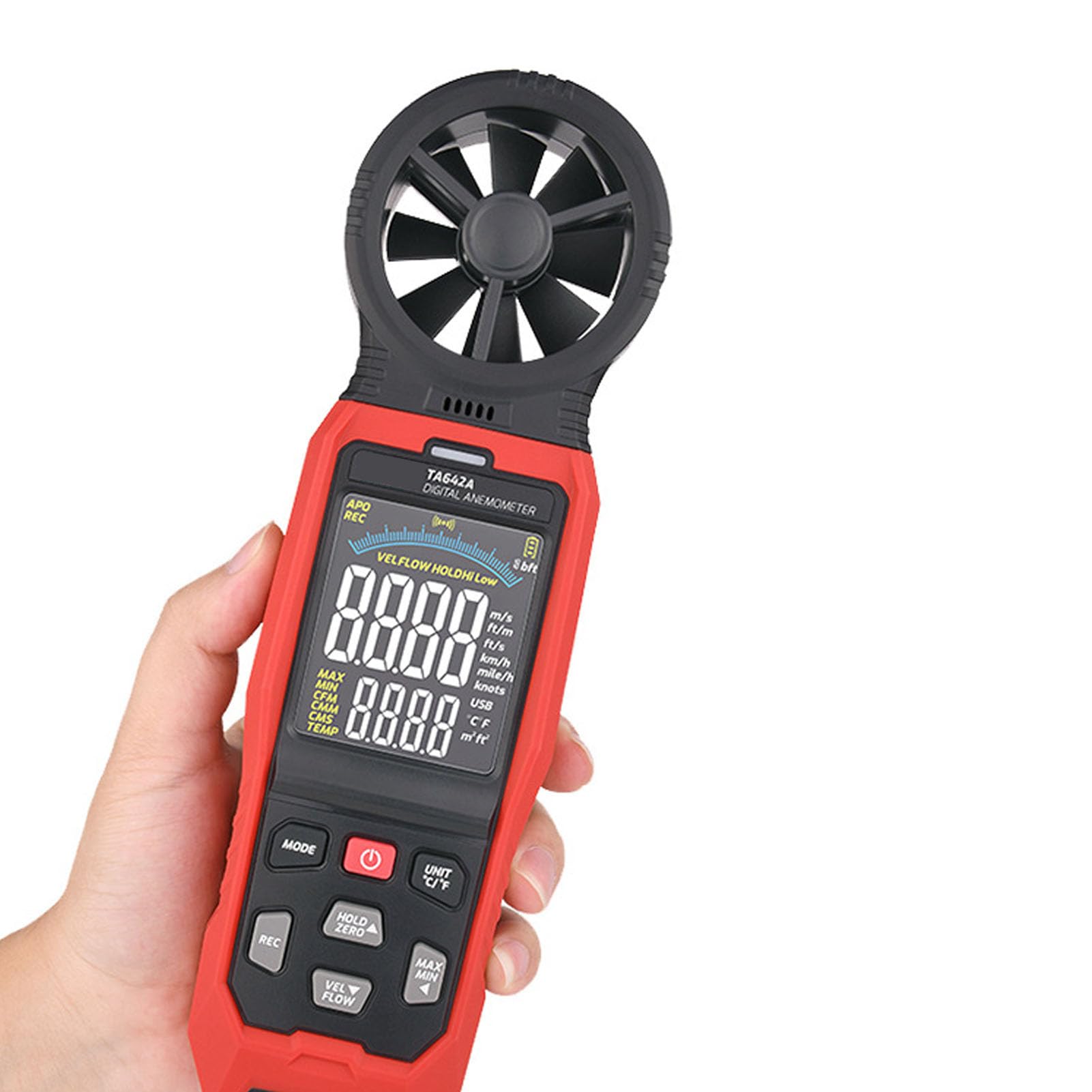 Anemometro Digitale Ad Alta Precisione Messore di velocità del Portatile per Professionisti HVAC