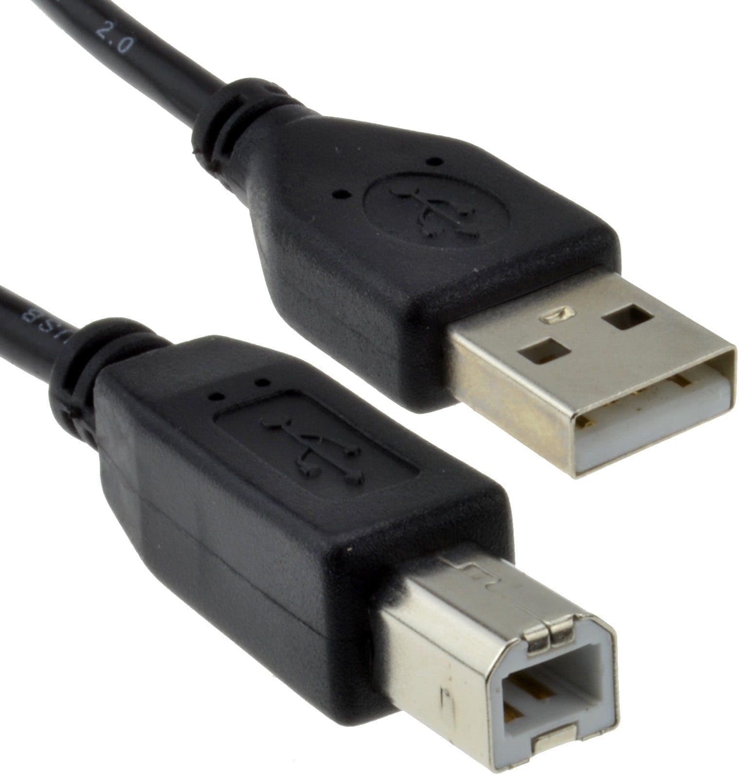 USB 2.0 Printer Cable A to B High Speed 24AWG Copper Lead for HP Canon Epson Brother Scanner Black 0.15m 15cm