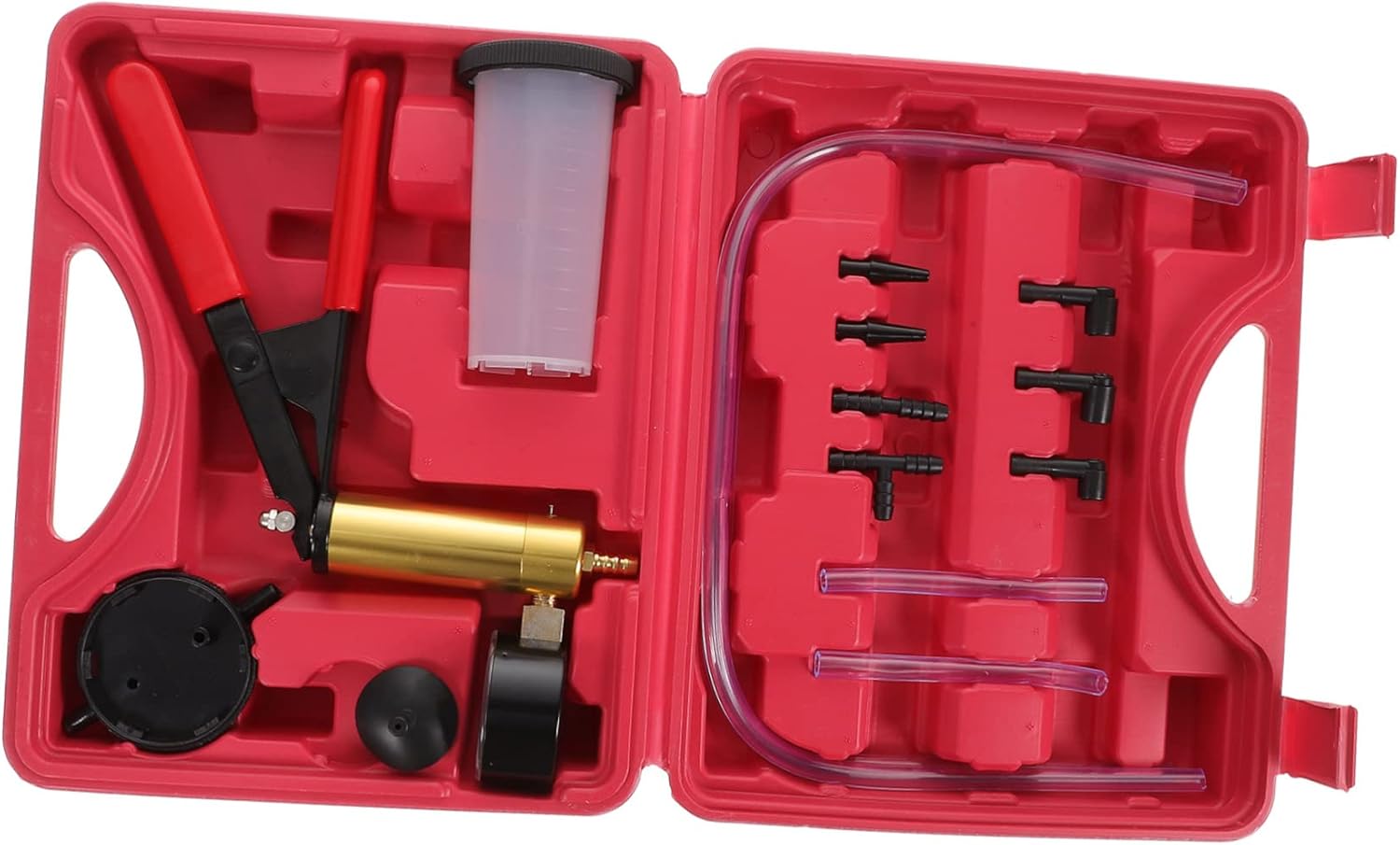 ABOOFAN Manual Vacuum Pump Brake Bleeder Kit Gauge for Automotive Brake Fluid Replacement Handheld Vacuum Tool for Efficient and Fluid Changes