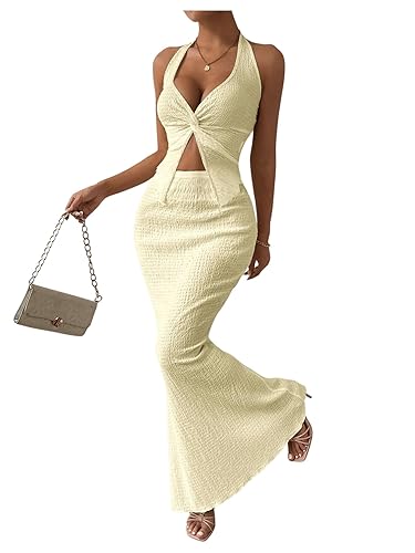 SOLY HUX Women's Two Piece Outfits Twist Front Halter Cami