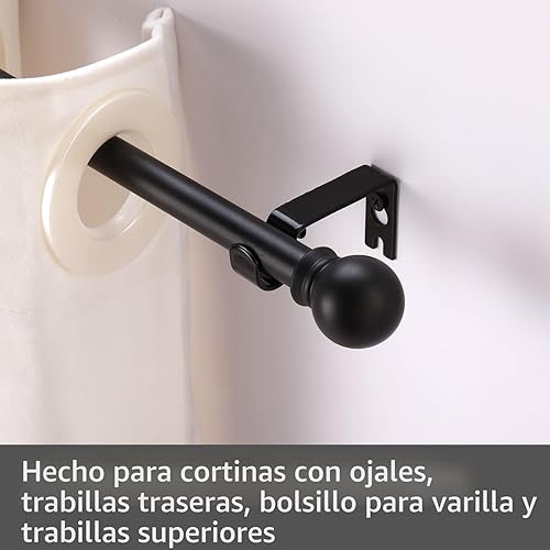 Miniatura 3 de Barras de cortina para ventanas de 32-48 pulgadas, juego de barras de cortina decorativas de 5/8 pulgadas, barra de cortina de metal resistente