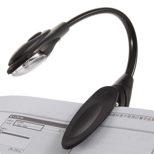 Mini White LED Clip On Booklight Portable Travel Book Reading Light Lamp