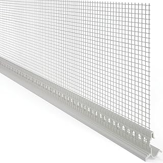 doitBau Einhängeprofil – Sockelabschlussprofil WDVS – integrierte Tropfkante rissfrei – 6 mm Putzkante, 10 Stäbe je 2 m = 20 m für Alu Sockelschiene Fassadendämmung