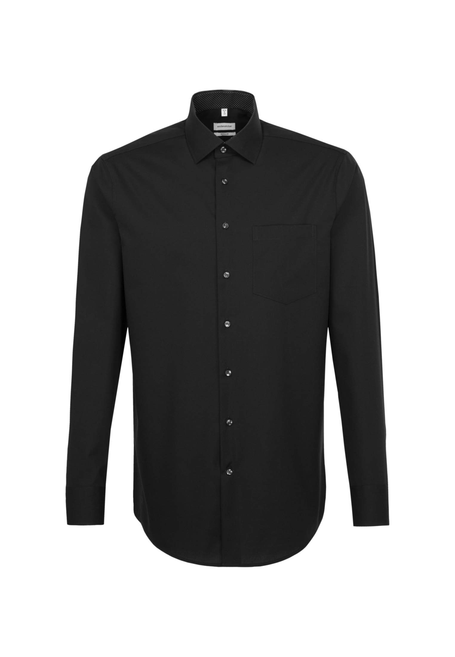 Seidensticker Herren Mens Regular Patch Longsleeve Businesshemd, Schwarz(193690), 38 EU