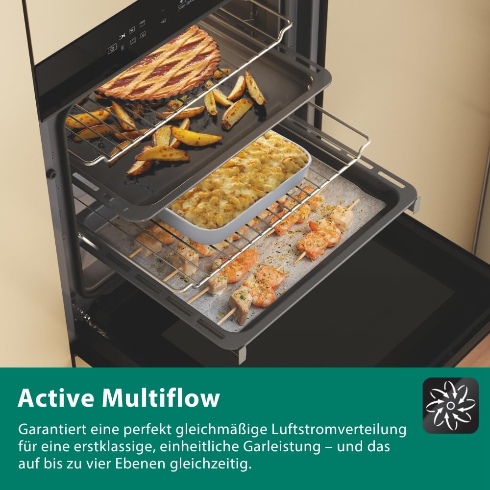 Bauknecht BBI4S8HM1SK Einbau-Backofen 60 cm 73 l Heißluftbackofen AirFry PowerHeißluft 310 °C Pizzafunktion Schwarzglas