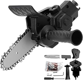 Mini Chainsaw, Electric Handheld Chainsaw, Electric Drill Converter with Chain Saw, Portable Chainsaw Attachment Chain Saw Converter Accessories for Gardening Pruning (Black)