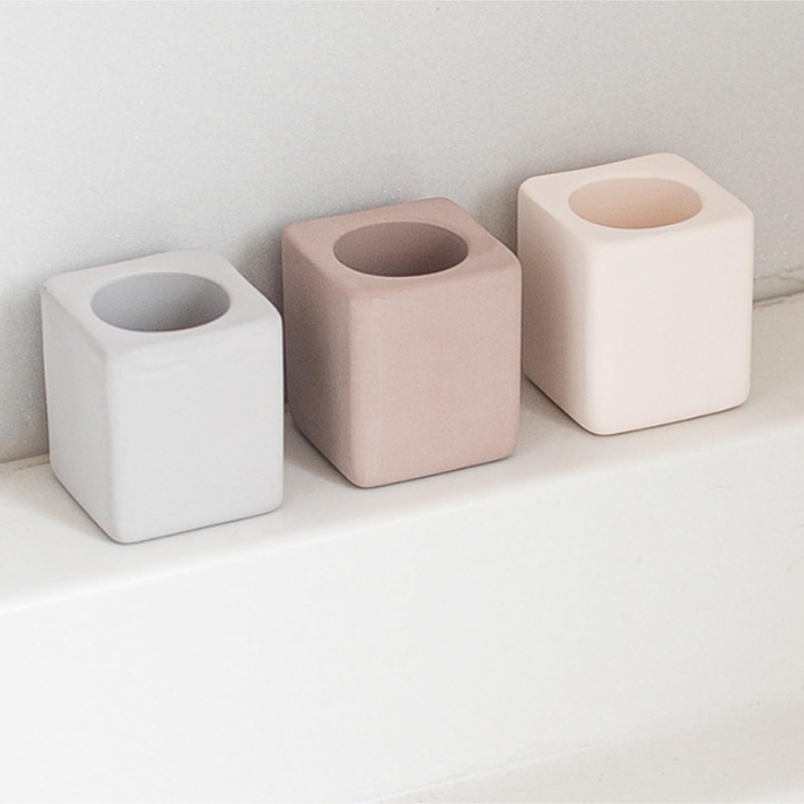 Organizer per Spazzolino da Denti Diatomite Portaspazzolino for Bagno, Doccia, Organizzatore di Stoccaggio da Appoggio Accessori da Bagno(Beige)
