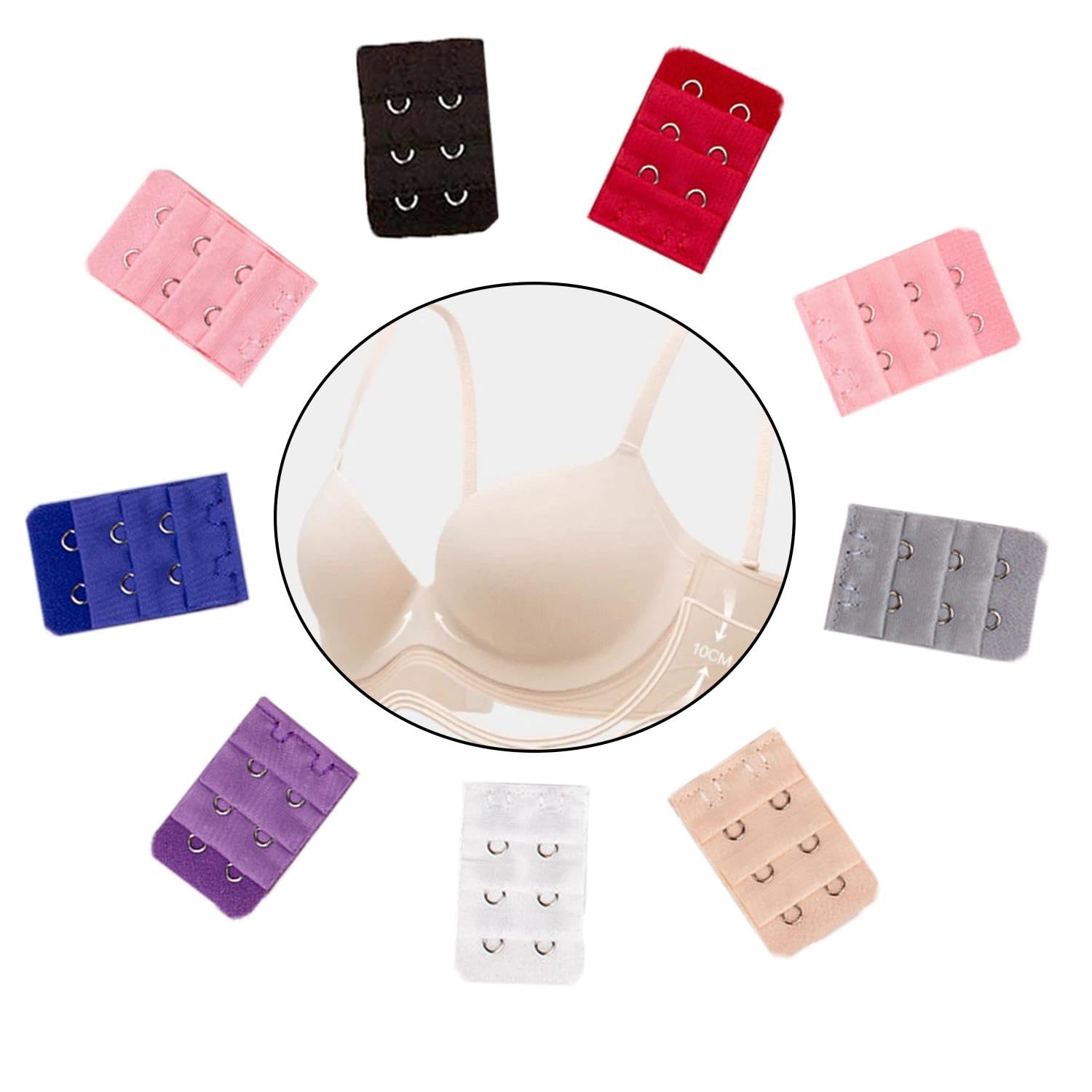 20 Unidades Alargadores de Sostén Mujer - Tirantes Extensibles para Ropa Interior - Adaptador de Talla Ajustable - Compatible con Sostenes Normales y Sin Tirantes - Mejor Ajuste