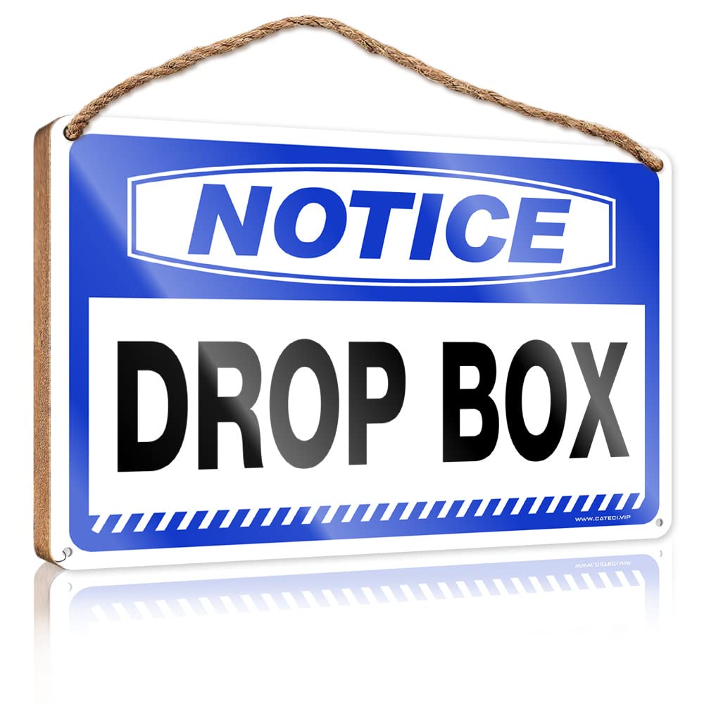DTHA Funny Signs For Bathroom Notice Drop Box Wooden Sign Quote Wood Plaque Sign For Front Door(15X28CM)