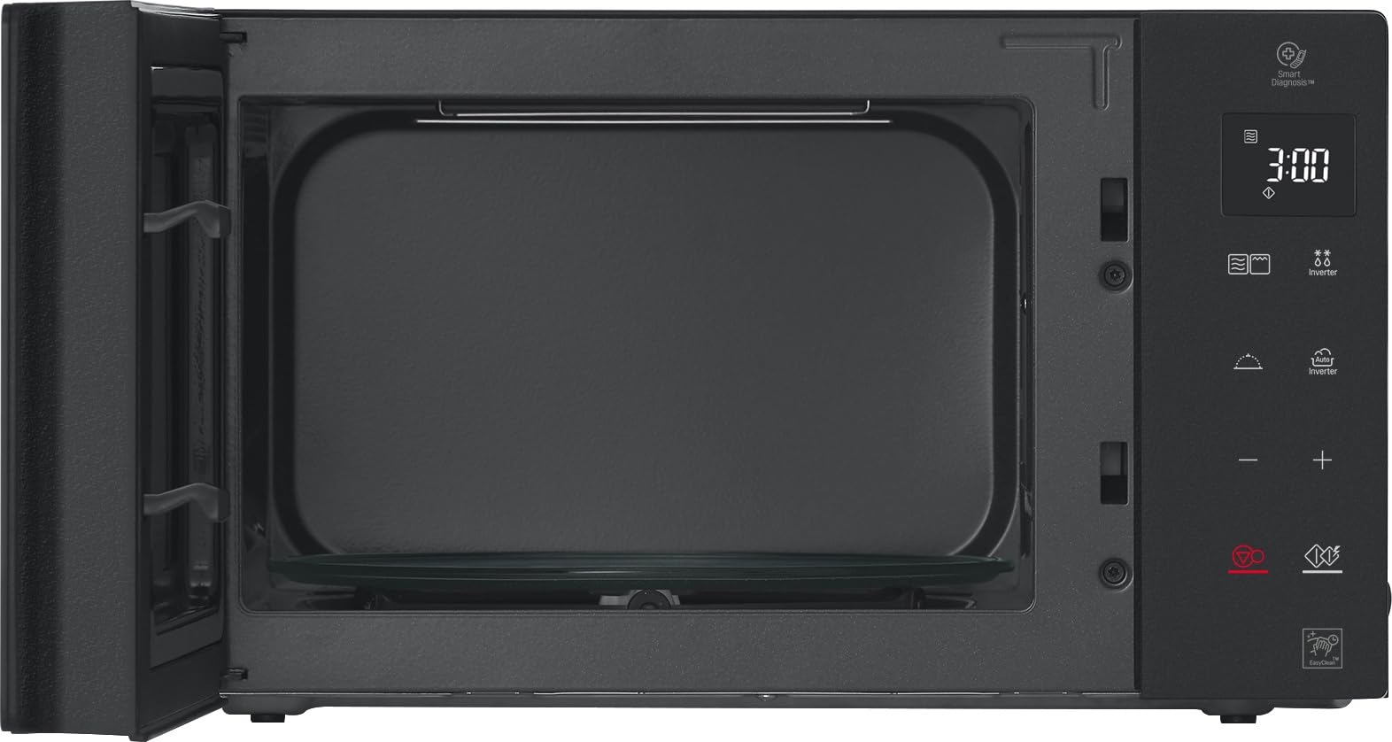 LG MH6535GDS Mikrowelle mit Grill (25 L, 1.000 W) mit Smart Inverter, Quarzgrill, Infrared Heating, EasyClean, Schwarz