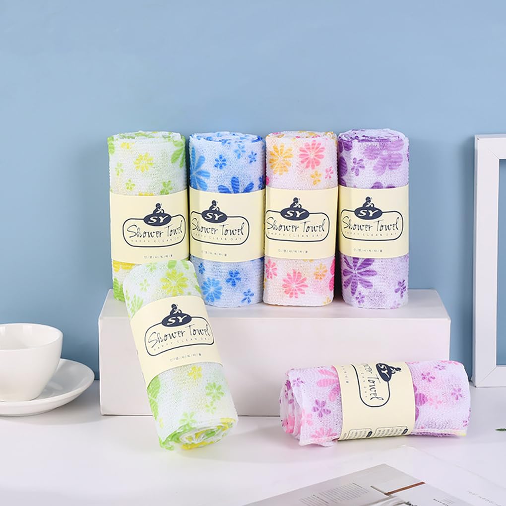 Toalla Exfoliante de Doble Cara con Textura y Cepillo para la Espalda. El Cepillo para la Espalda se Seca rápidamente después de la Ducha. Fabricado con Fibra de, Azul
