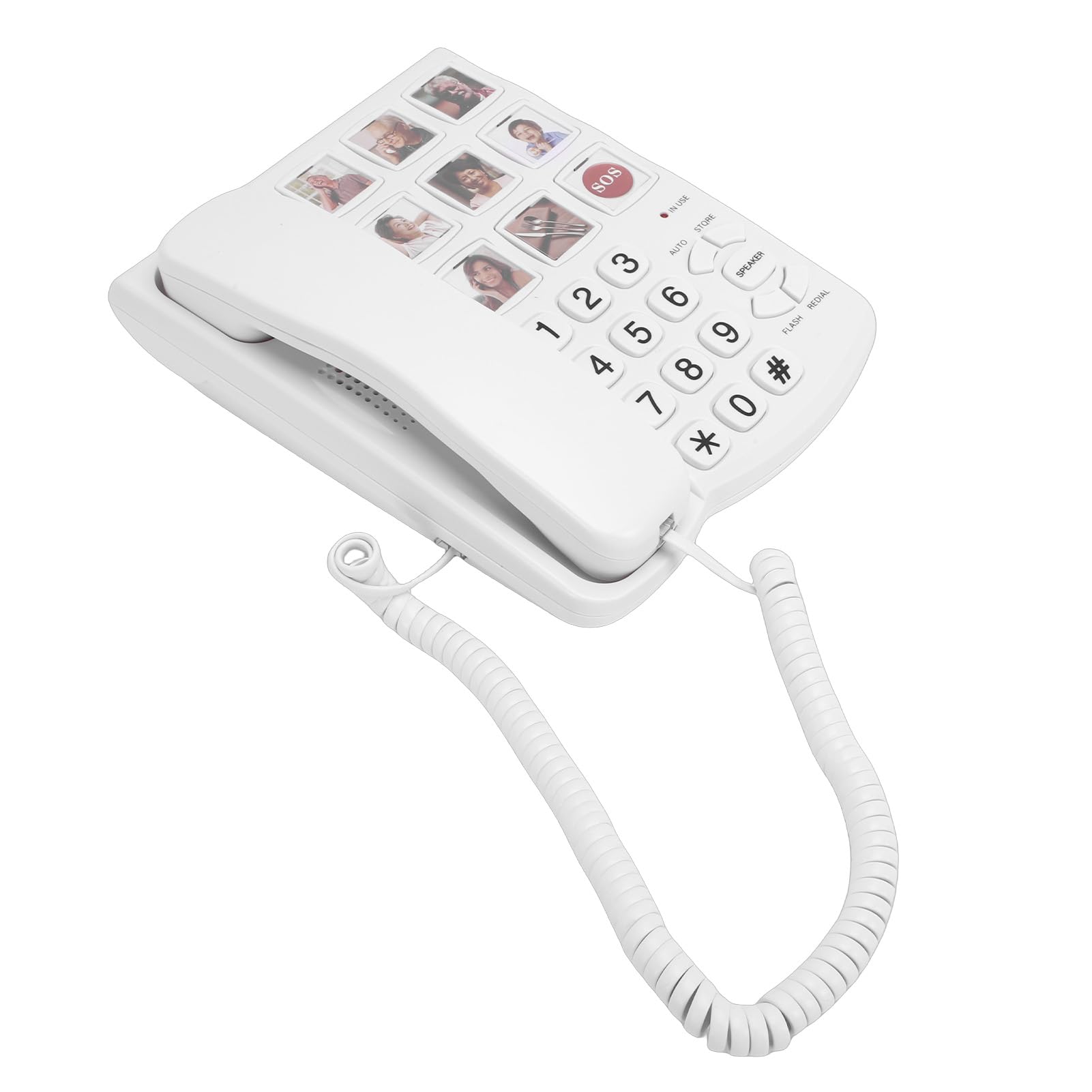 Fabater Telefono Fisso con Filo con Pulsanti Grandi e Vivavoce Suoni da 98 DB per Anziani Composizione Facile a Casa