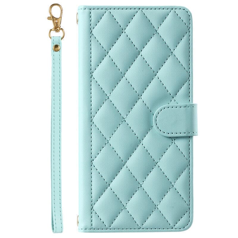 Étui en cuir pour Samsung S22 : élégance vert menthe et rangement chic