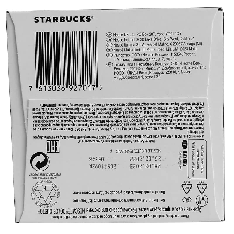 Nescafe Dolce Gusto Starbucks Cappuccino x 3 Boxes (36 Capsules) 18 Drinks