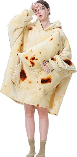 Miniatura 7 de Aemicion Manta con capucha para adultos, gruesa y acogedora manta de sherpa de gran tamaño como regalo para mujeres y hombres, verde azulado