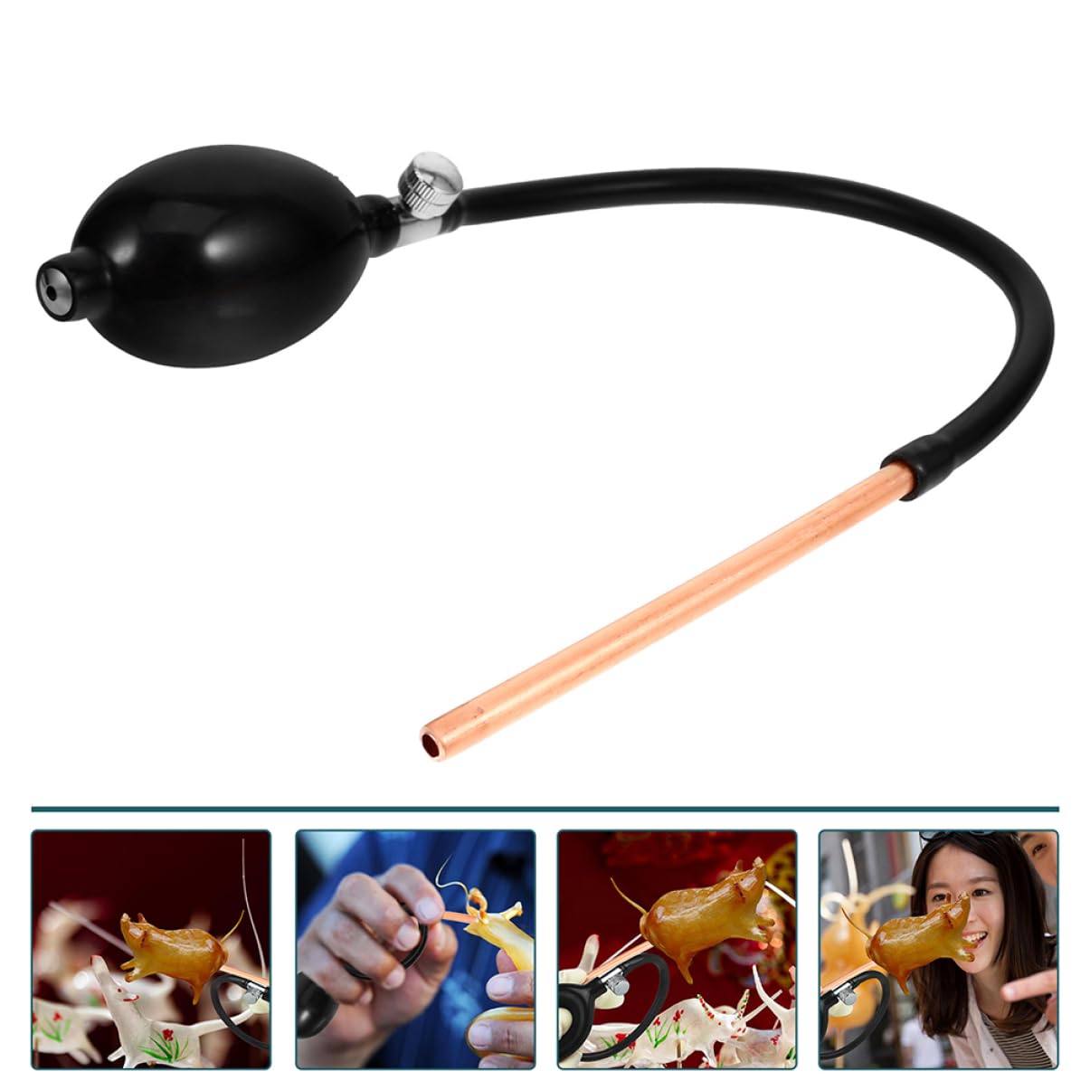 GLEAVI 3 Piezas Molde para Figuras de Azúcar Soplado Herramienta de Azúcar Kit de Decoración para Galletas de Soplador de Aire para Glaseado Decoración de Dulces para Pasteles