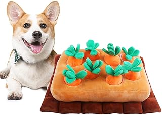 Sponsored Ad - Pet Snuffle Mat for Dogs, Stuffed Carrot Plush Feeding Snuffle Mat, Enrichment Pet Foraging mat for Smell T...