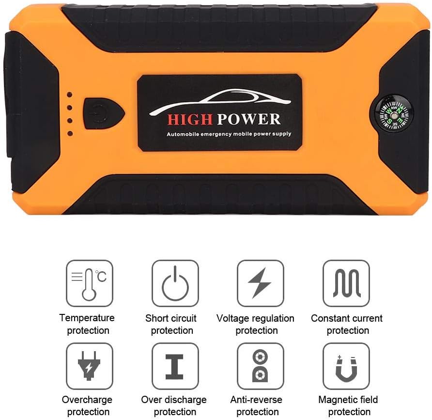 Battery Jump Starter-20000Mah 600A Peak Car Battery Charger with IC Power Management Built-in Power Indicator LCD Display Automotive Battery (US Plug)