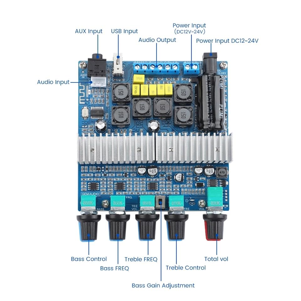 Subwoofer Amplifier Audio Board 2.1 HiFi Amplificador DAC 5.0 Power Amplifiers