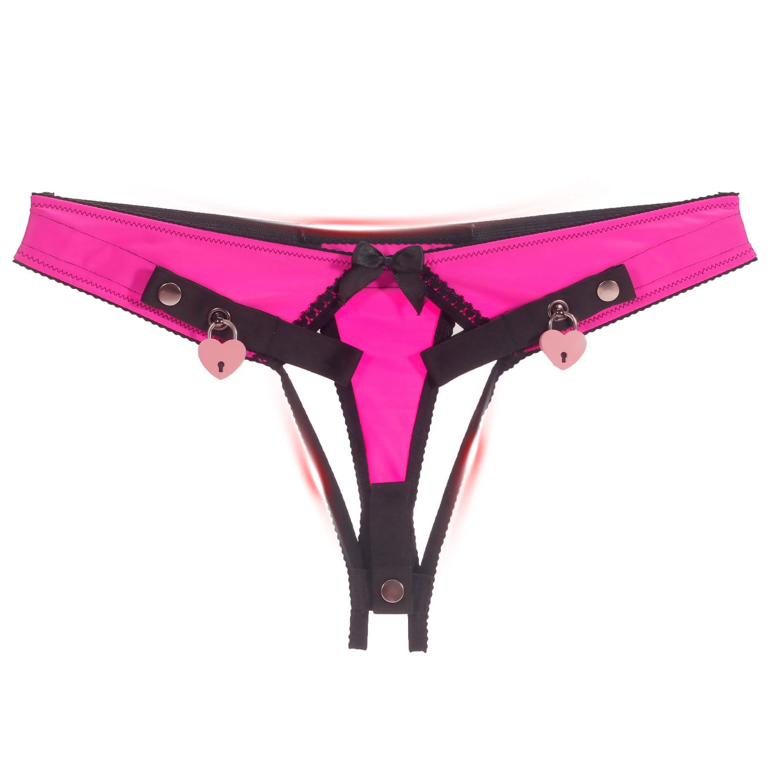 Sissy Sex Toys Cage de Chasteté Inversée avec Support d'Urinal Accessoire pour Ceinture de Chasteté avec 2 Cadenas Chastity Cage Légère et Confortable pour Attacher le Pénis d'un Homme (Pink,L)